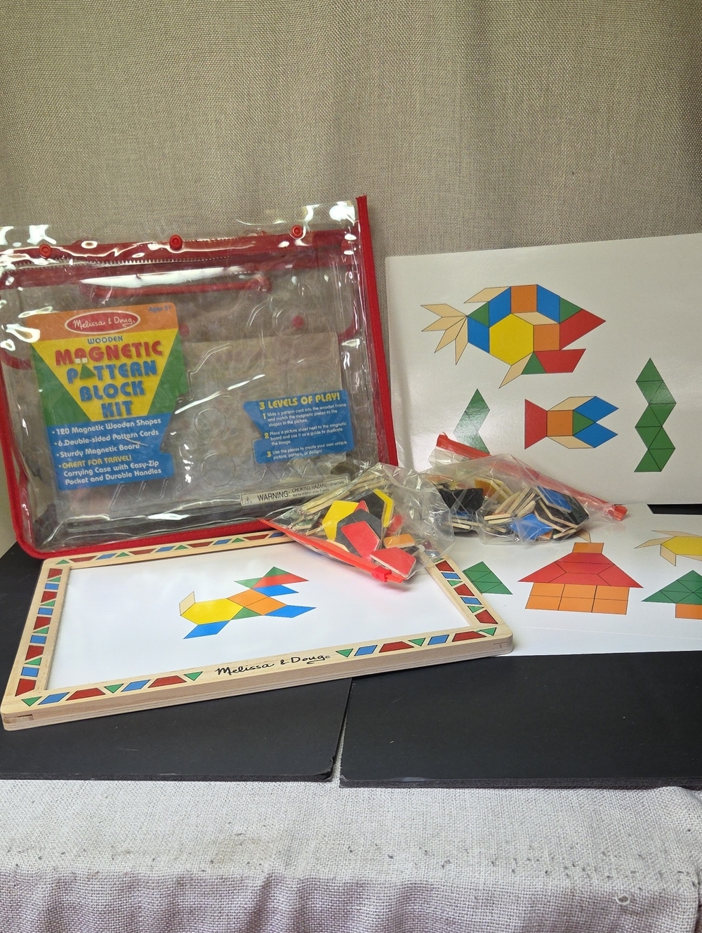 Melissa & Doug Wooden Magnetic Pattern Block Kit #3590